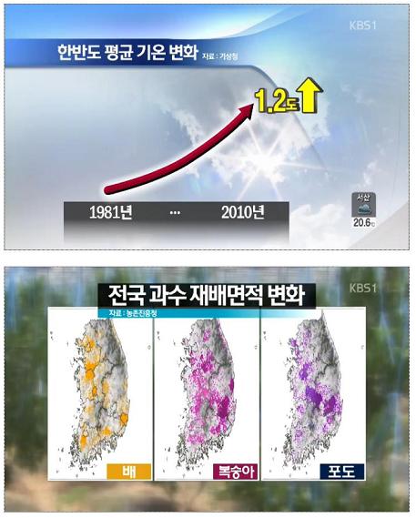 농작물 재배지 북상..아열대 작물 재배 '주의'
