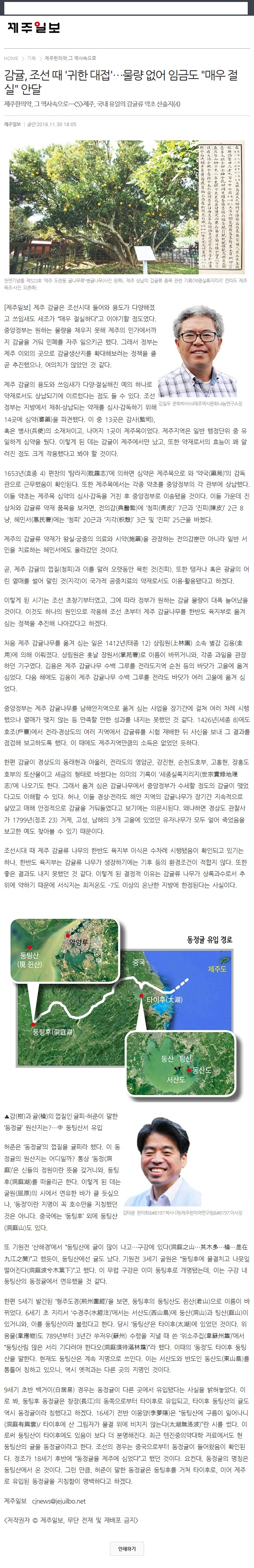 감귤,조선때